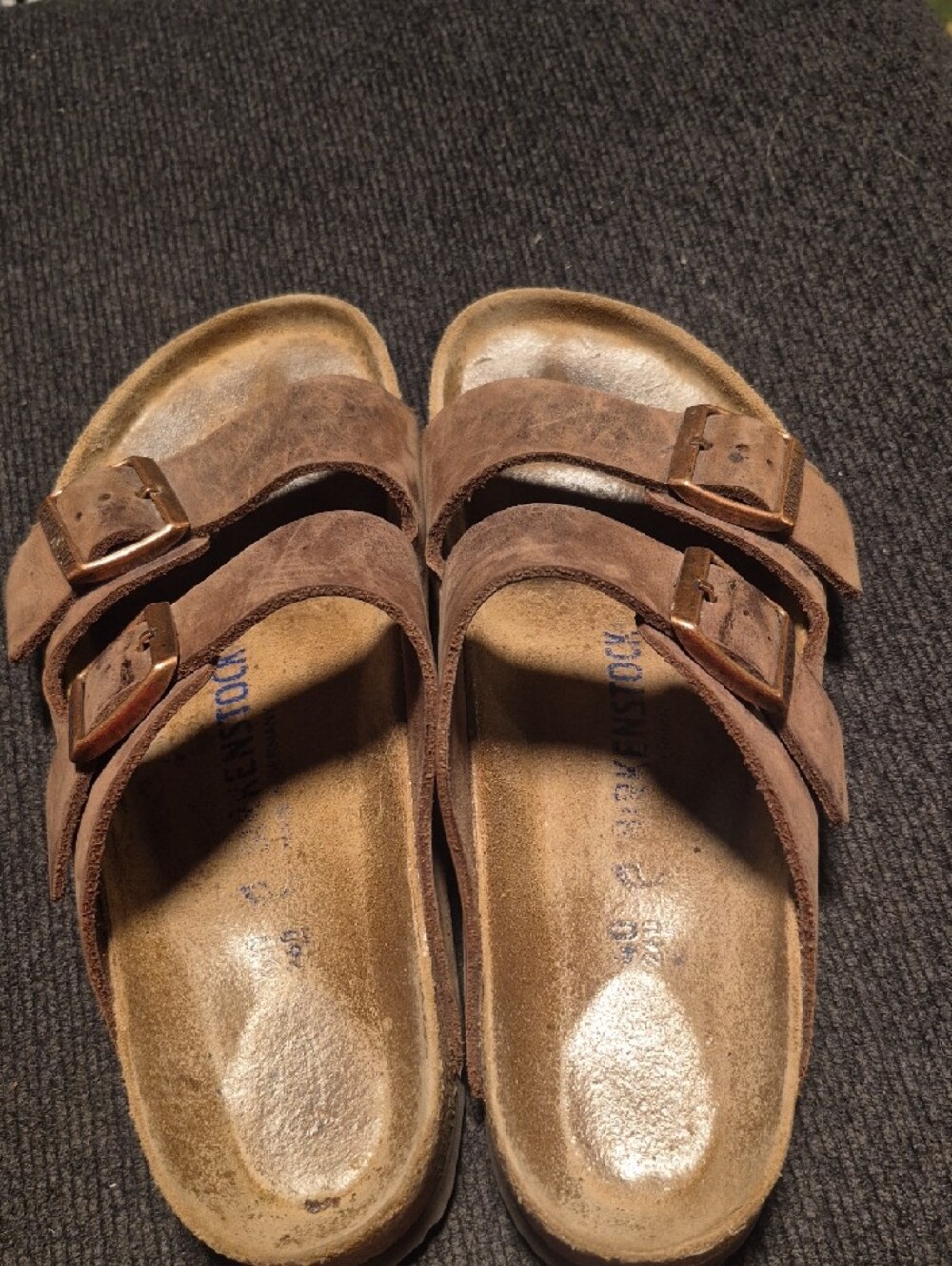 Birkenstock Brown Double Strap Leather Sandals - Picture 9 of 11
